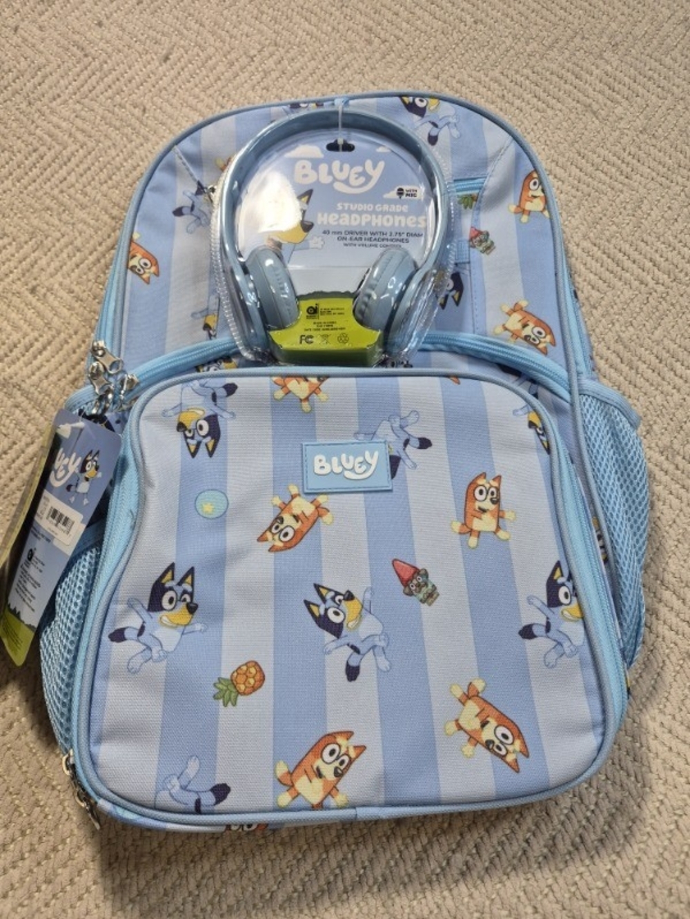 Bluey Kids Backpack with Matching Light Blue Headphones - Blue